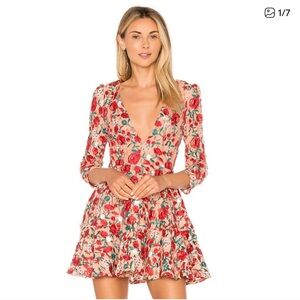 Lovers + Friends Red Floral Mini Dress Vira dress